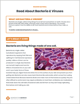 Bacteria & Viruses Reading Material