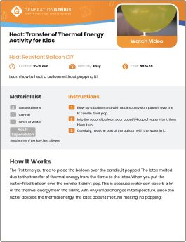 Heat: Transfer of Thermal Energy DIY Activity