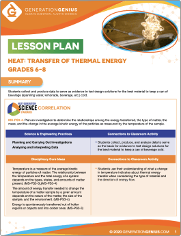 Heat: Transfer of Thermal Energy Lesson Plan