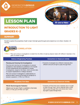 Introduction to Light Lesson Plan