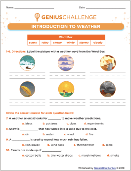 Introduction to Weather Printable Worksheet