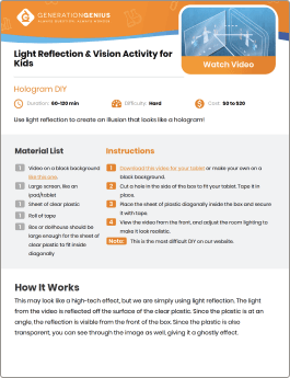 Light Reflection & Vision DIY Activity