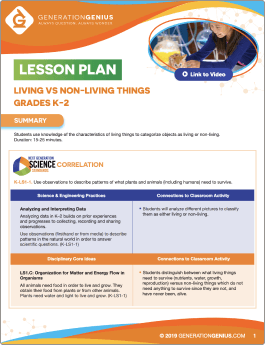 Living vs. Non-Living Things Lesson Plan