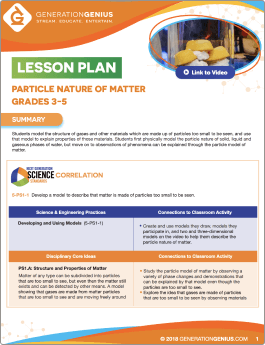 Particle Nature of Matter Lesson Plan