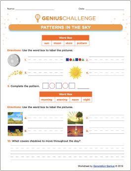 Patterns in the Sky Printable Worksheet