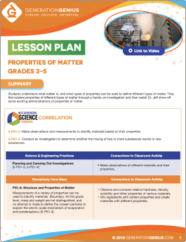 Properties of Matter Lesson Plan