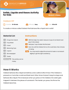 Solids, Liquids and Gases DIY Activity