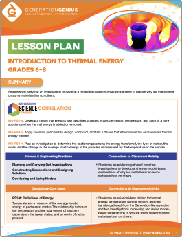 Intro to Thermal Energy Lesson Plan