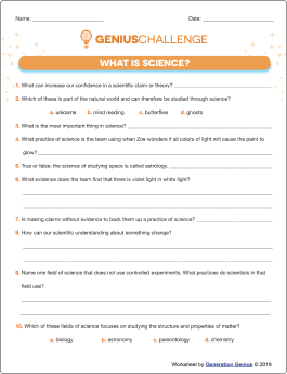 What Is Science? (3-5 Version) Printable Worksheet