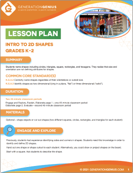 Intro to 2D Shapes Lesson Plan