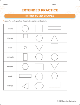 Intro to 2D Shapes Word Problems