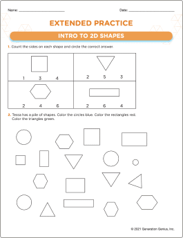 Intro to 2D Shapes Printable Worksheet