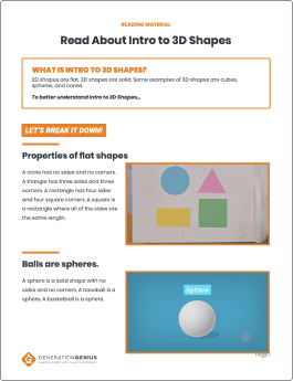 Intro to 3D Shapes Reading Material