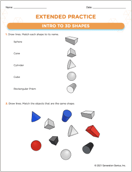 Intro to 3D Shapes Word Problems