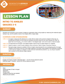Intro to Angles Lesson Plan
