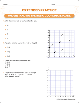 Understanding the Basic Coordinate Plane Printable Worksheet