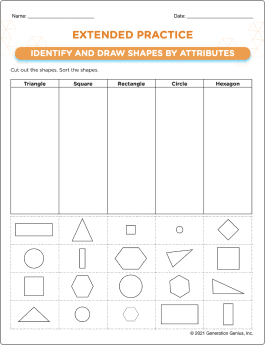 Identify & Draw Shapes By Attributes Printable Worksheet