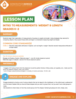 Intro to Measurements: Weight & Length Lesson Plan