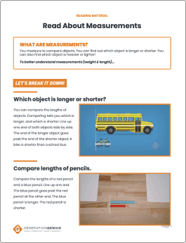 Intro to Measurements: Weight & Length Reading Material