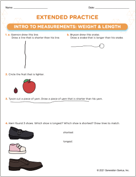 Intro to Measurements: Weight & Length Word Problems