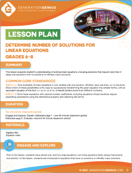 Determine The Number of Solutions for Linear Equations Lesson Plan