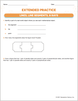 Lines, Line Segments, & Rays Word Problems