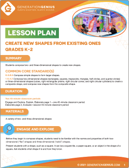 Create New Shapes From Existing Ones Lesson Plan