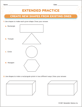 Create New Shapes From Existing Ones Word Problems