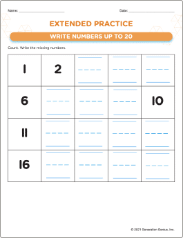 Write Numbers up to 20 Word Problems