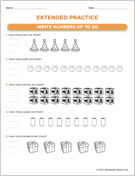 Write Numbers up to 20 Printable Worksheet
