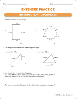 Introduction to Perimeter Printable Worksheet