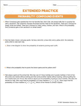Probability: Compound Events Word Problems