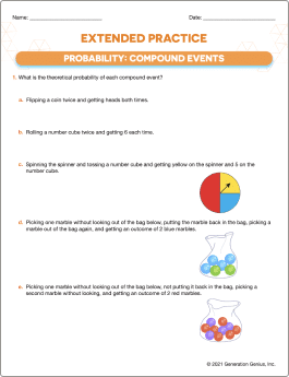 Probability: Compound Events Printable Worksheet