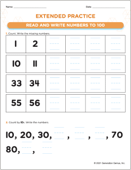 Read & Write Numbers to 100 Word Problems