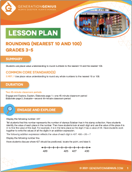 Rounding (Nearest 10 and 100) Lesson Plan