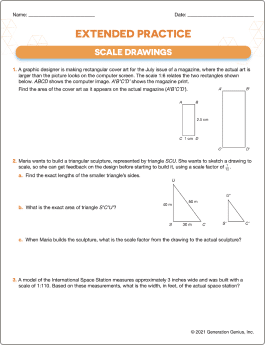 Scale Drawings (Using Scale Factor) Word Problems