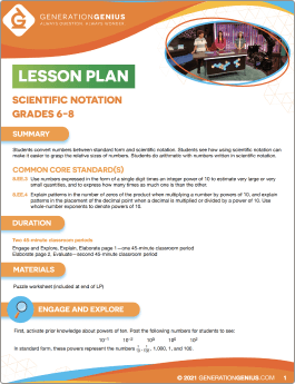 Scientific Notation Lesson Plan
