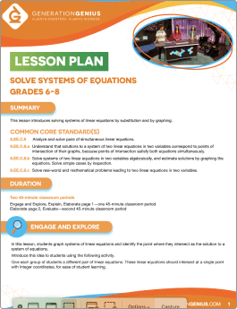 Solve Systems of Equations Lesson Plan