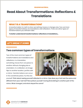 Transformations: Reflections & Translations Reading Material
