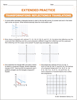 Transformations: Reflections & Translations Word Problems